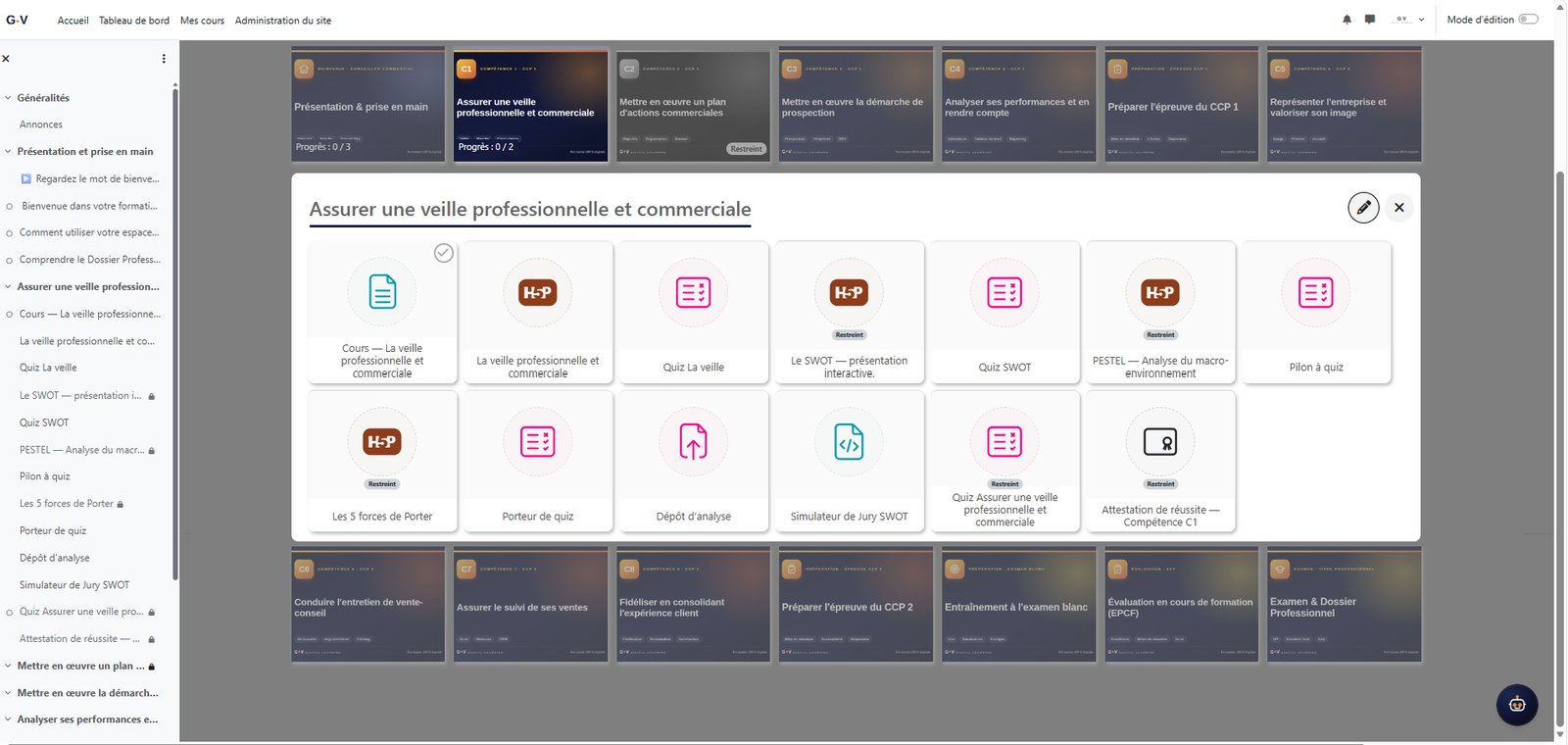 Activités interactives de la compétence C1