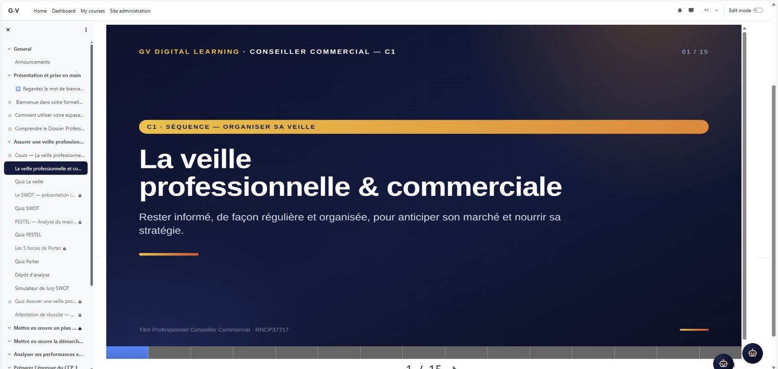 Séquence de cours animée
